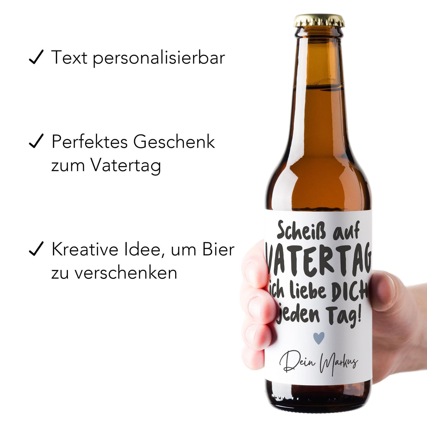 Vatertagsgeschenk Bieretiketten personalisiert Flaschenetikett Bier Vatertag Geschenk Papa Bierflaschen Etiketten 2 Stück | 9x9 cm