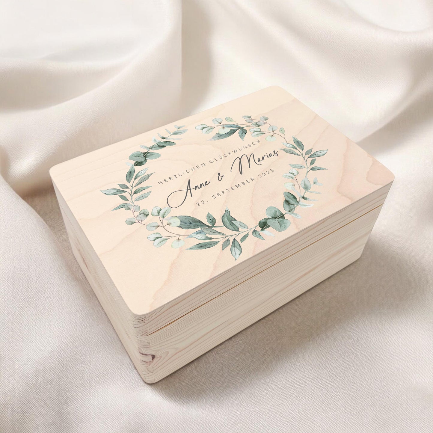 Erinnerungskiste Hochzeit personalisiertes Hochzeitsgeschenk für Brautpaar Holzkiste Erinnerungsbox Geschenkkiste Geschenkbox 30x20x13 cm