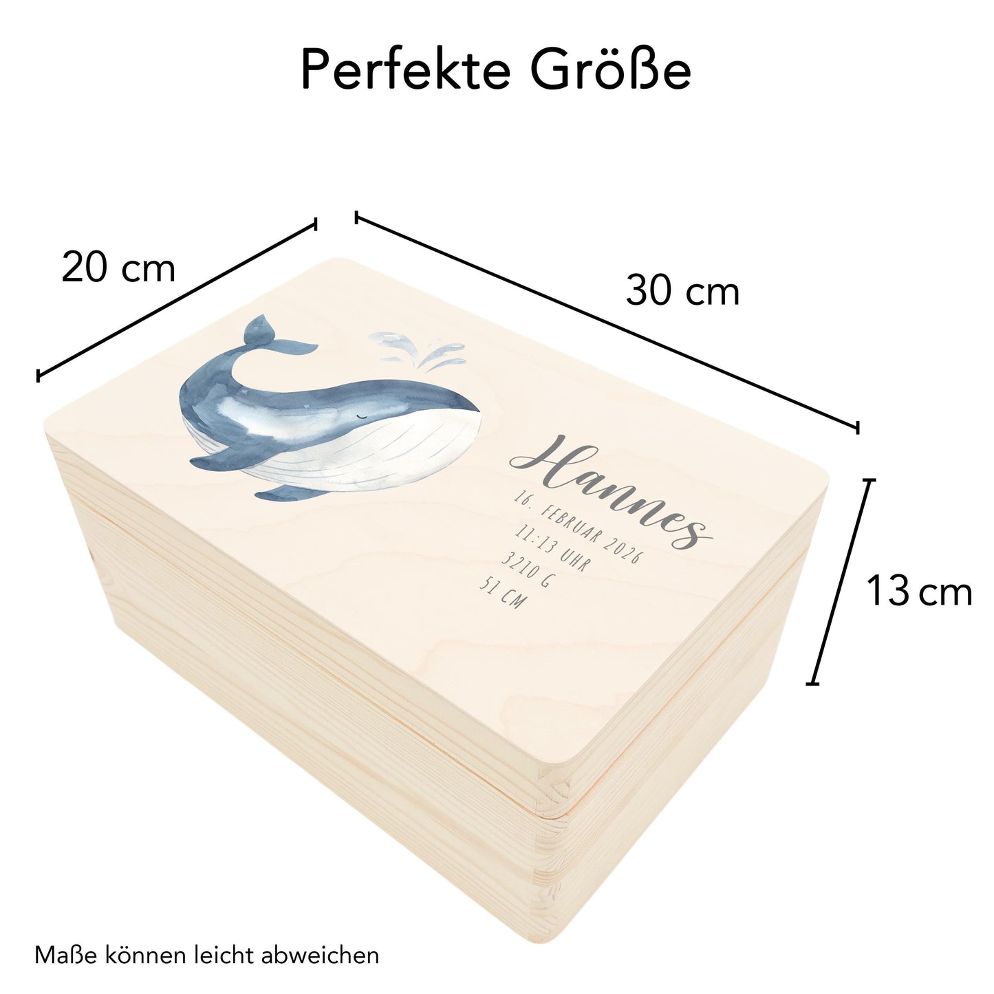 Erinnerungskiste Baby Holzkiste personalisierte Erinnerungsbox Wahl Geschenk Geburt Geburtsgeschenk 30x20x13 cm