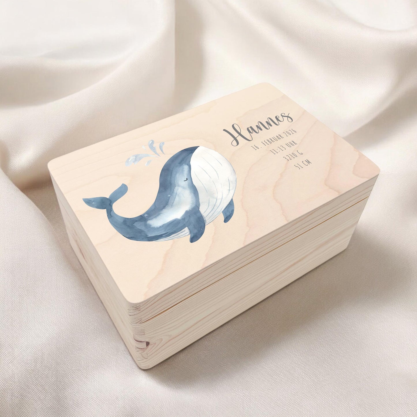 Erinnerungskiste Baby Holzkiste personalisierte Erinnerungsbox Wahl Geschenk Geburt Geburtsgeschenk 30x20x13 cm