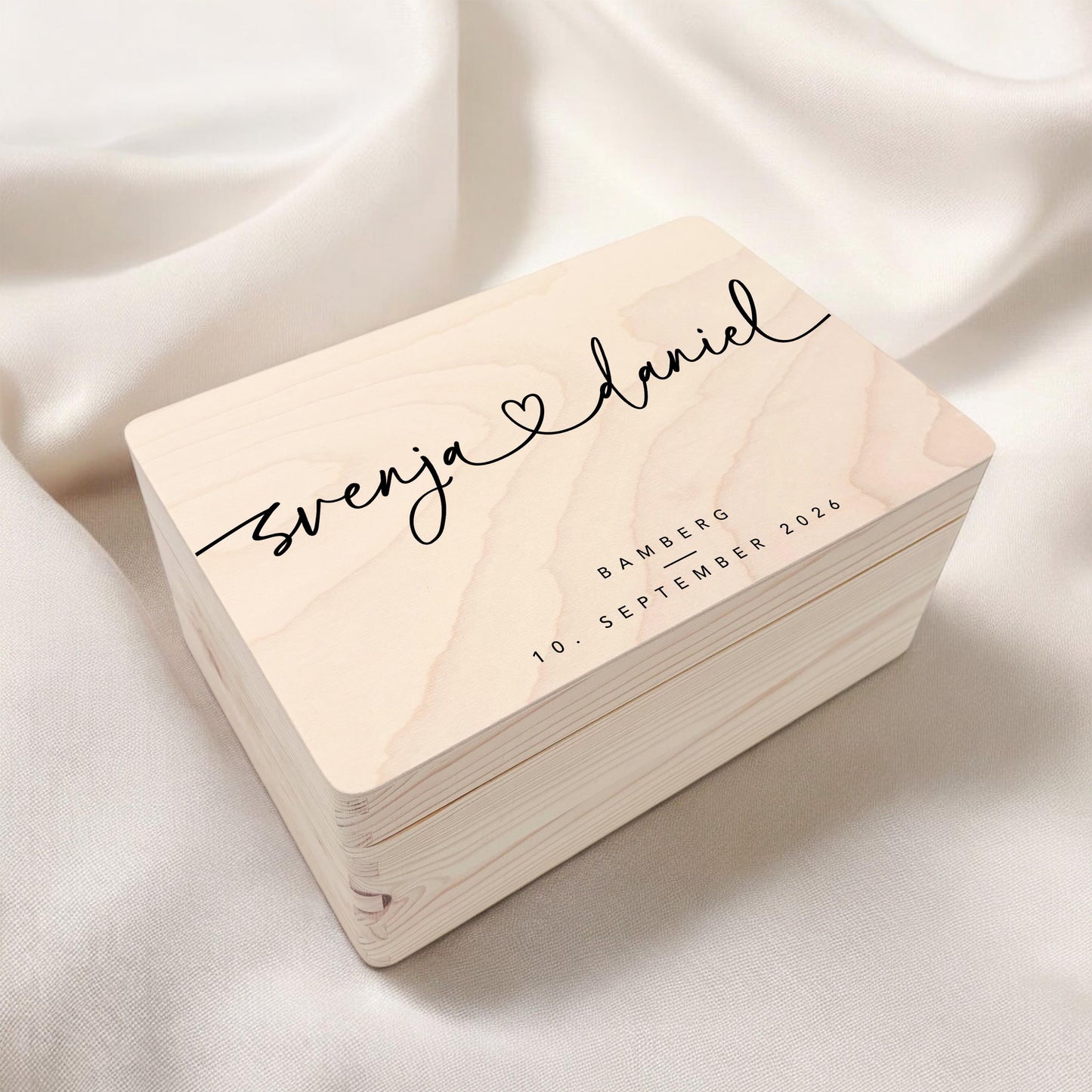 Erinnerungskiste Hochzeit personalisiertes Hochzeitsgeschenk für Brautpaar Holzkiste Erinnerungsbox Geschenkkiste Geschenkbox 30x20x13 cm