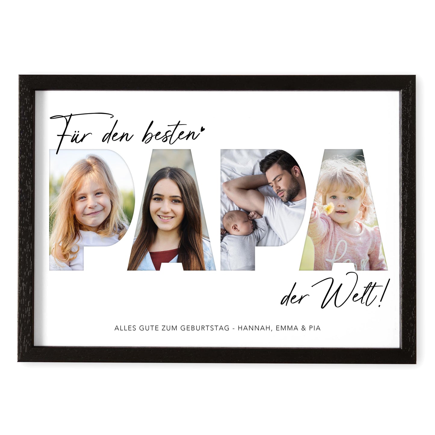 Papa Geschenk Geburtstag Vatertagsgeschenk personalisiert Fotocollage Geburtstagsgeschenk Vater Fotogeschenk Vatertag (mit & ohne Rahmen)