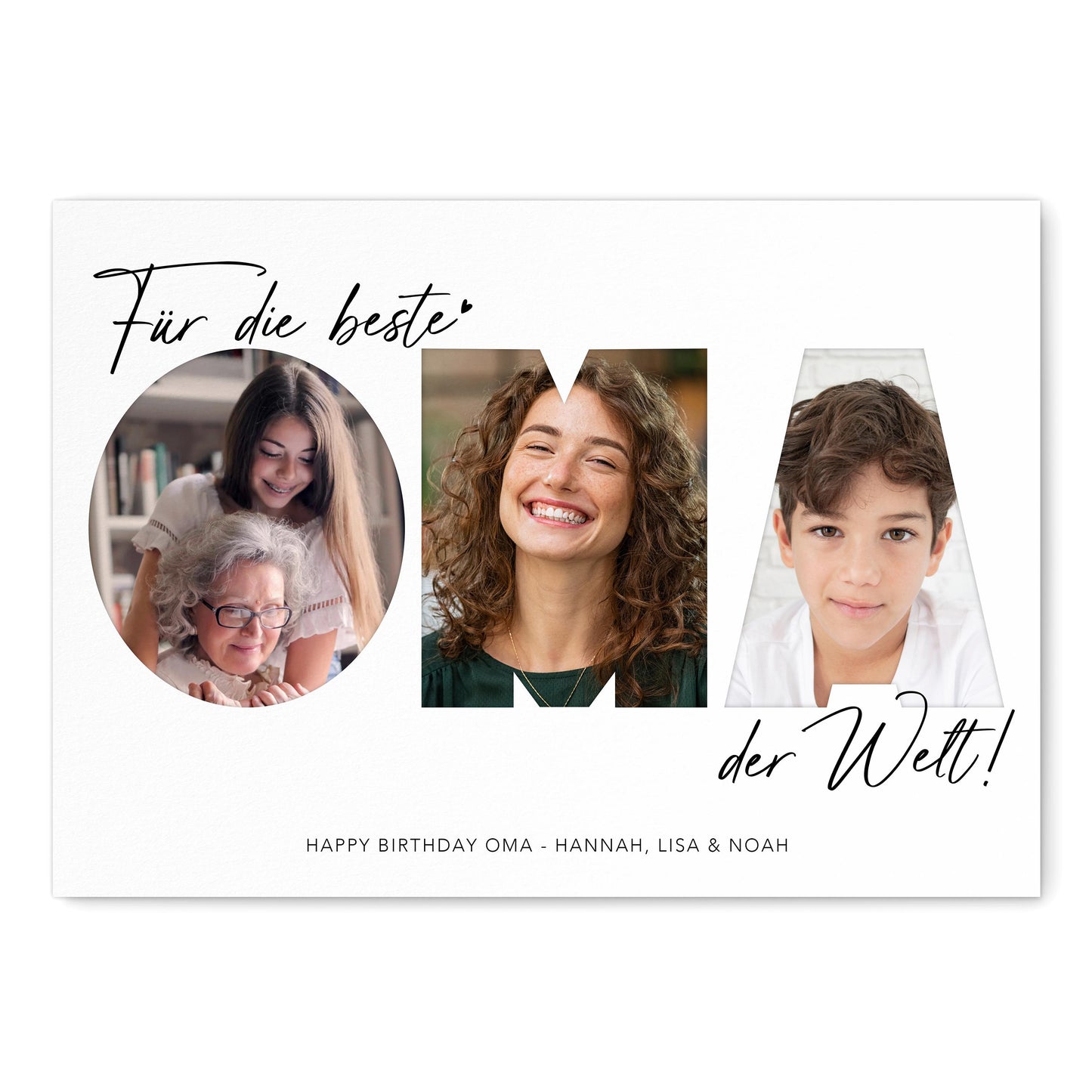 Oma Geschenk Geburtstag personalisiert Fotocollage Geburtstagsgeschenk Großmutter Fotogeschenk Muttertag (mit & ohne Rahmen)