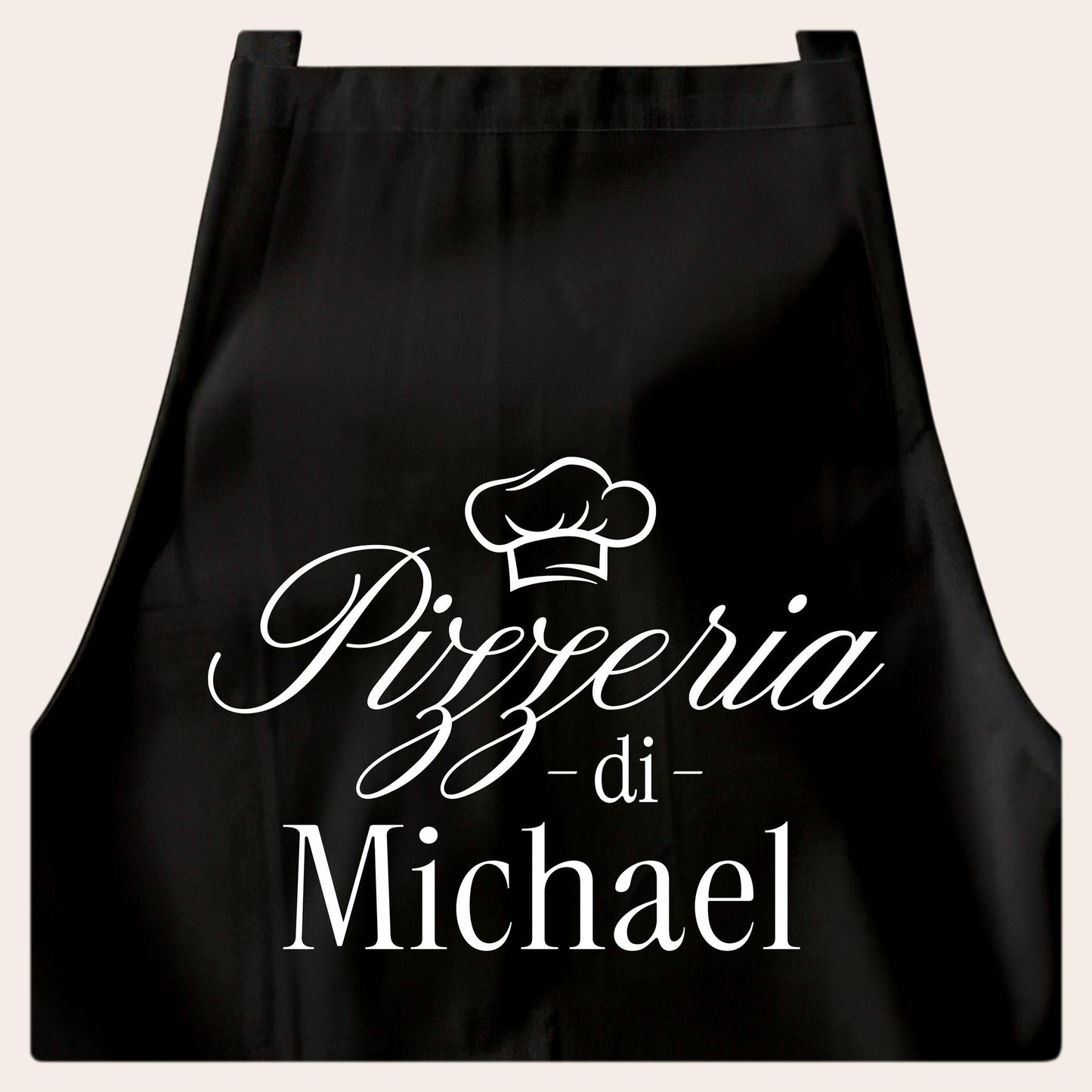 Pizza Schürze personalisierte Pizzabäcker Kochschürze Herren Frauen lustiges Geschenk Pizzeria Küchenschürze Schwarz