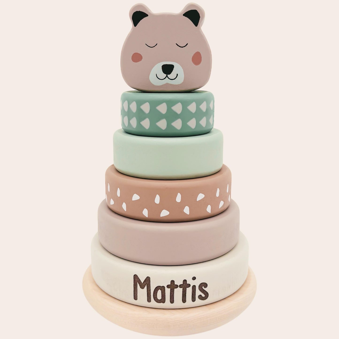 Stapelturm personalisiert Baby Holzspielzeug ab 1 Jahr Taufgeschenk für Mädchen Jungen Spielzeug aus Holz Babygeschenk Geburtsgeschenk