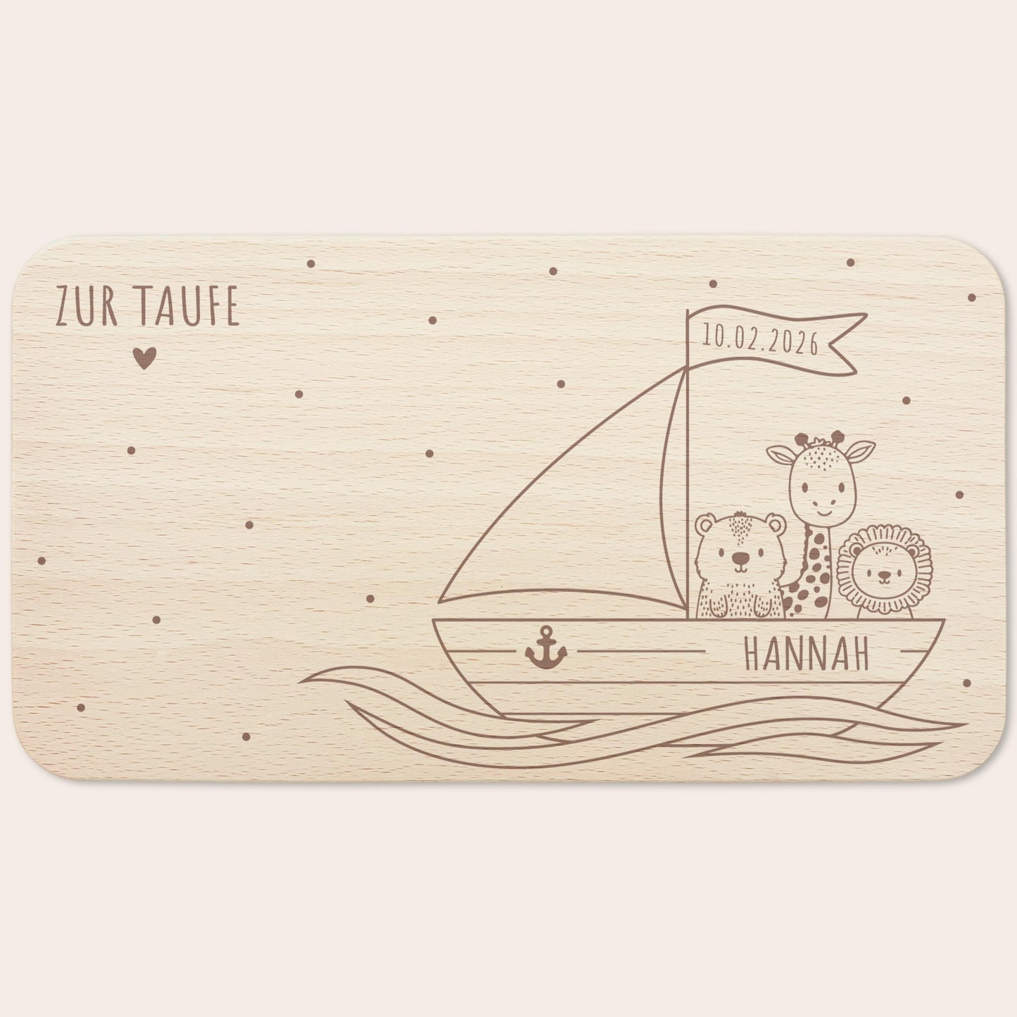 Frühstücksbrettchen Holz personalisiert Taufgeschenke für Mädchen Jungen Holzbrett für Kinder Geschenk Taufe Frühstücksbrett mit Gravur