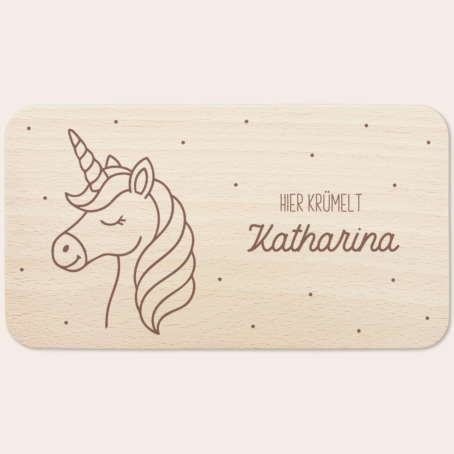 Einhorn Frühstücksbrettchen Holz personalisiert Hier krümelt Holzbrett für Mädchen Geschenk Baby Holzbrettchen Brettchen Frühstücksbrett