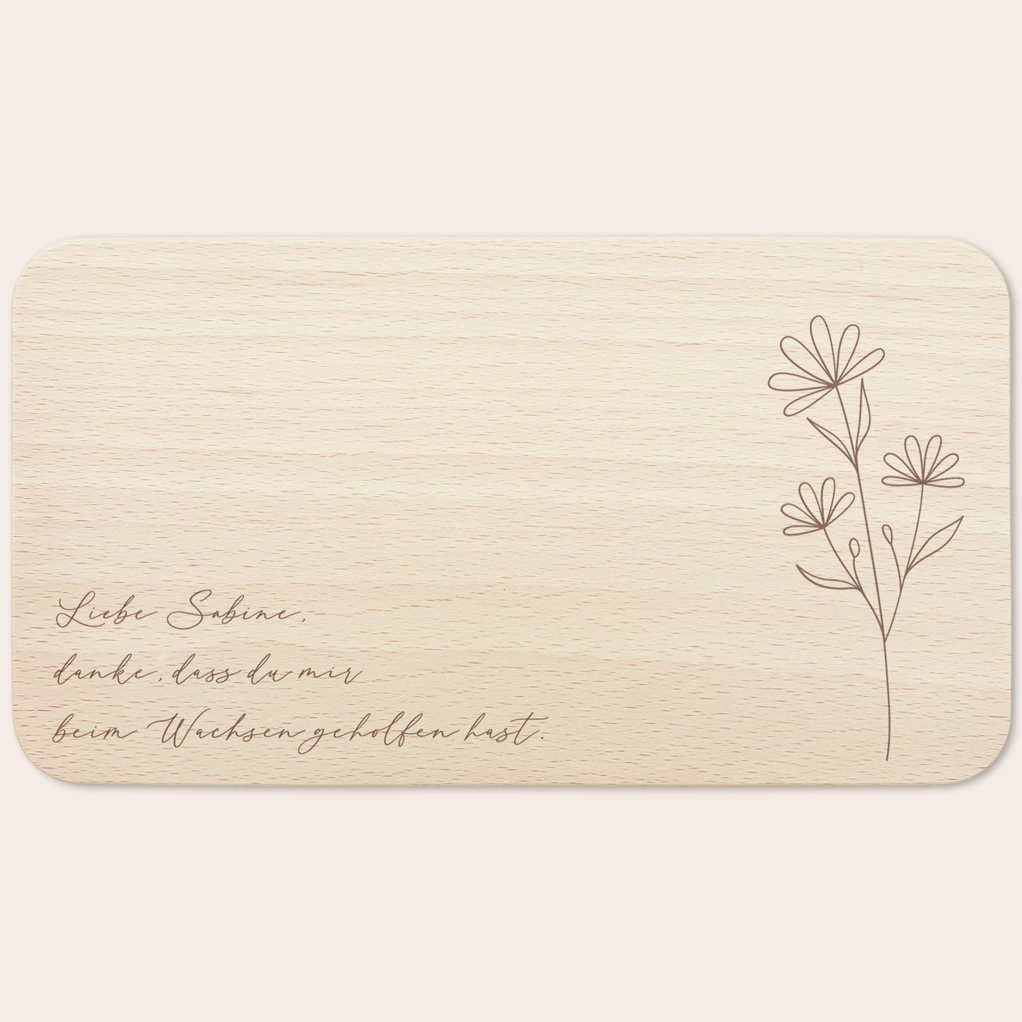 Frühstücksbrettchen personalisiert "Danke dass du mir beim Wachsen geholfen hast" Abschiedsgeschenk Erzieherin Geschenk Dankeschön