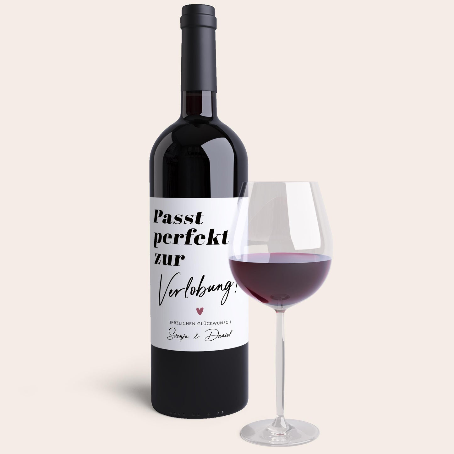 Verlobungsgeschenk Weinetiketten personalisiert Geschenk Verlobung Hochzeitsplanung Flaschenetiketten Wein Etiketten 2 Stück | 10x12 cm