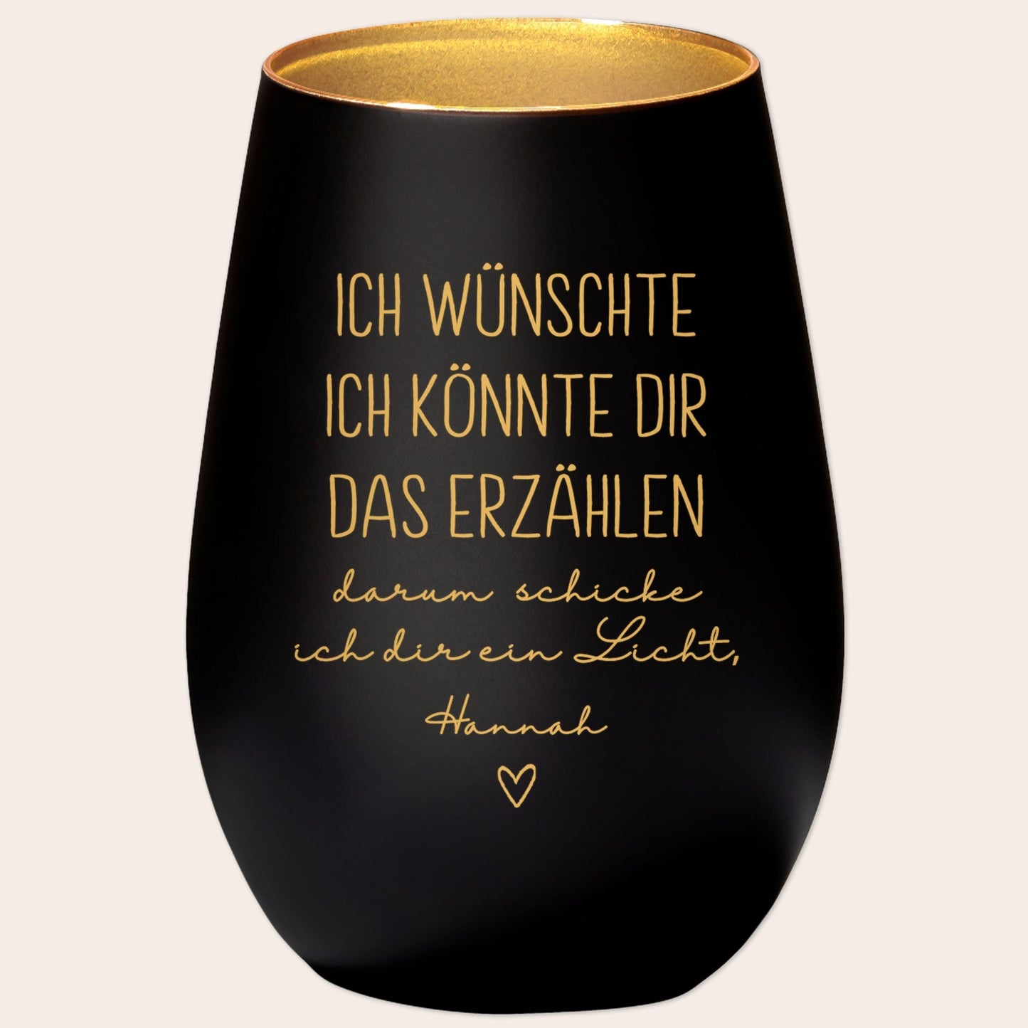 Trauergeschenk Trauerkerze personalisiert Andenken an Verstorbene Windlicht Trauer Geschenk für Hinterbliebene Trauerlicht (Schwarz)