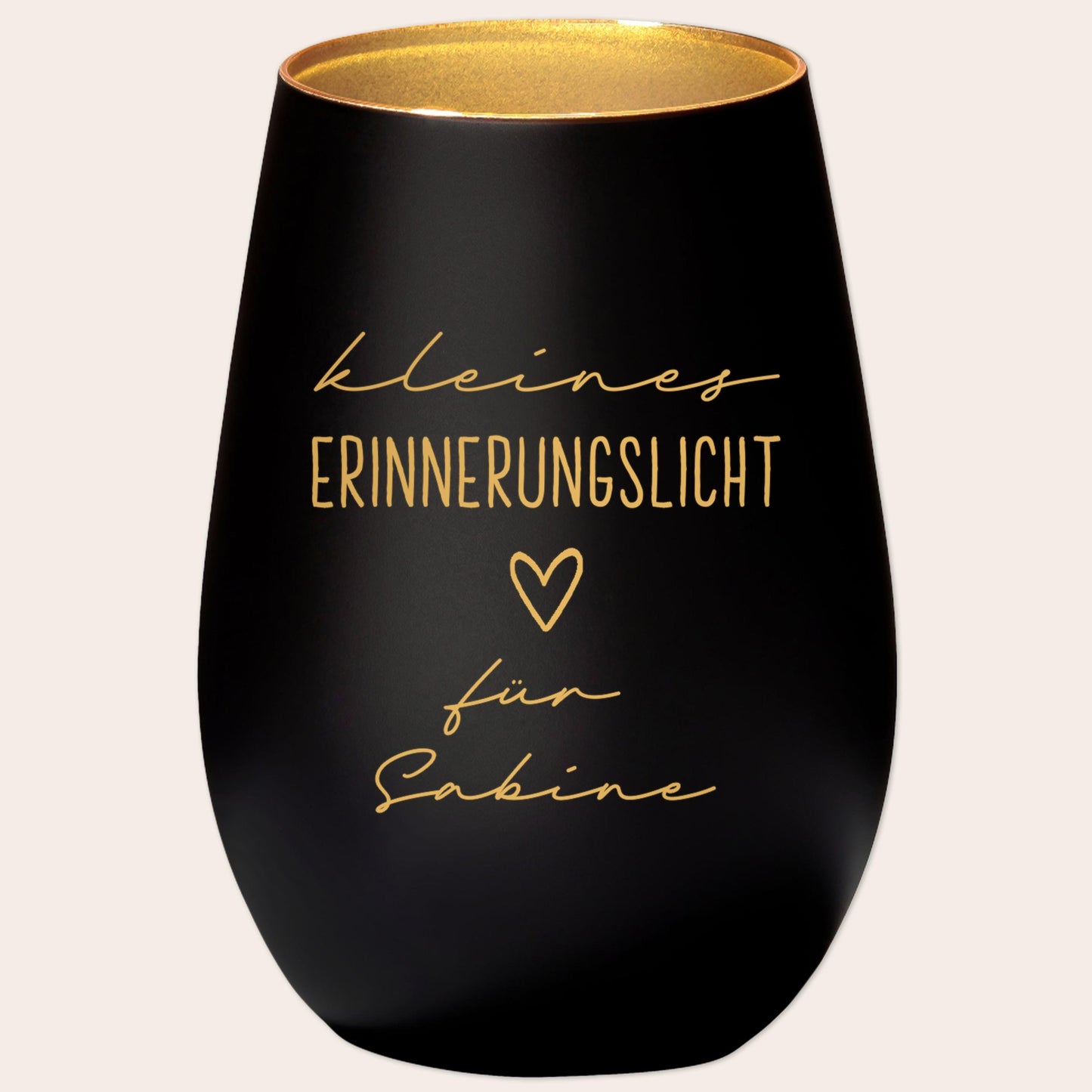 Erinnerungslicht Trauergeschenk Trauerkerze personalisiert Windlicht aus Glas Trauer Geschenk für Hinterbliebene Trauerlicht (Schwarz)