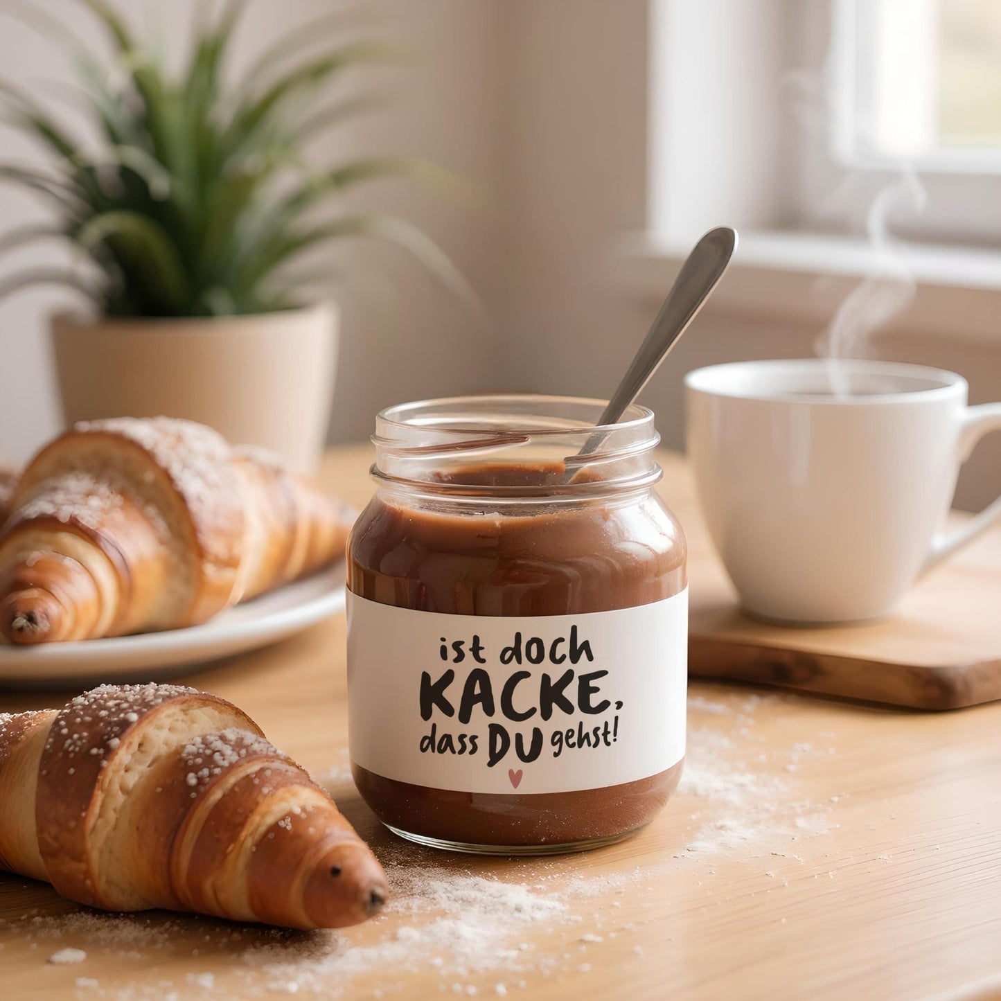 Abschiedsgeschenk Jobwechsel Kollegen Schokoaufstrich Etiketten personalisierte Aufkleber für Glas Nutella Geschenk Abschied | 2 Stück