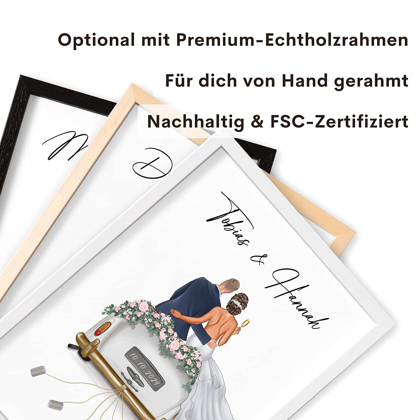 Geldgeschenk Zur Hochzeit Personalisierbares Bild Mit Braut & Bräutigam