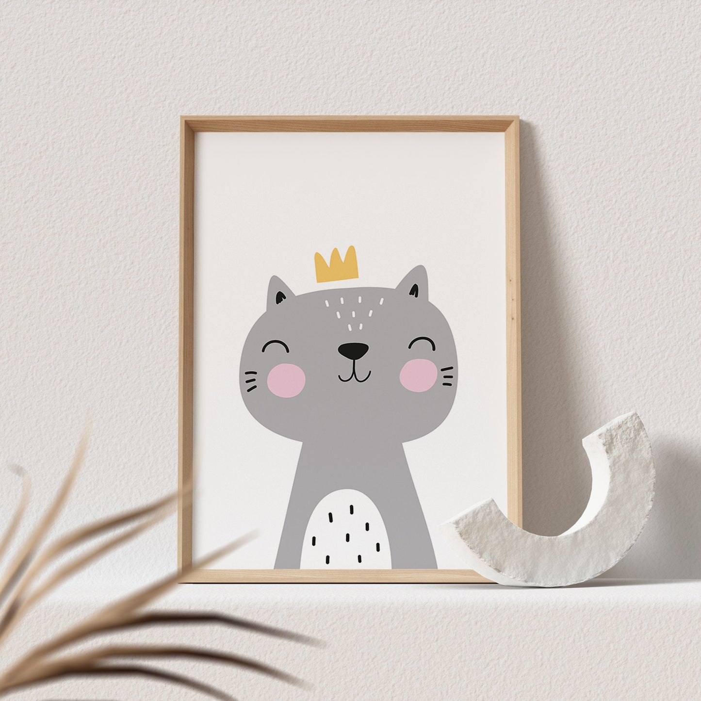 Kinderzimmer Poster Katze Katzenbaby Kater Skandinavisch Scandinavian Design Babyzimmer