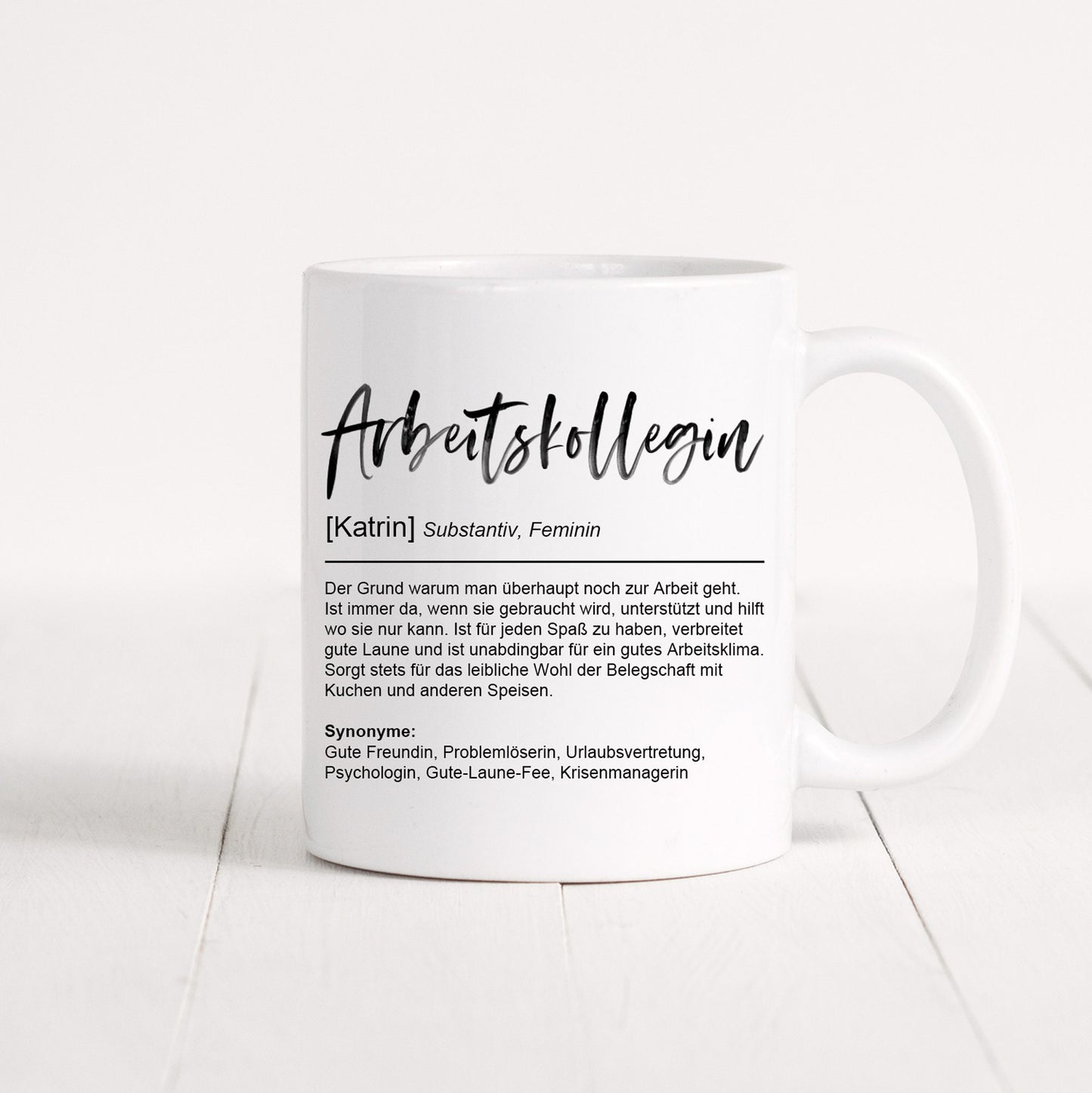 Arbeitskollegin Tasse Personalisiert Name Definition Büro Kollegin Geschenk