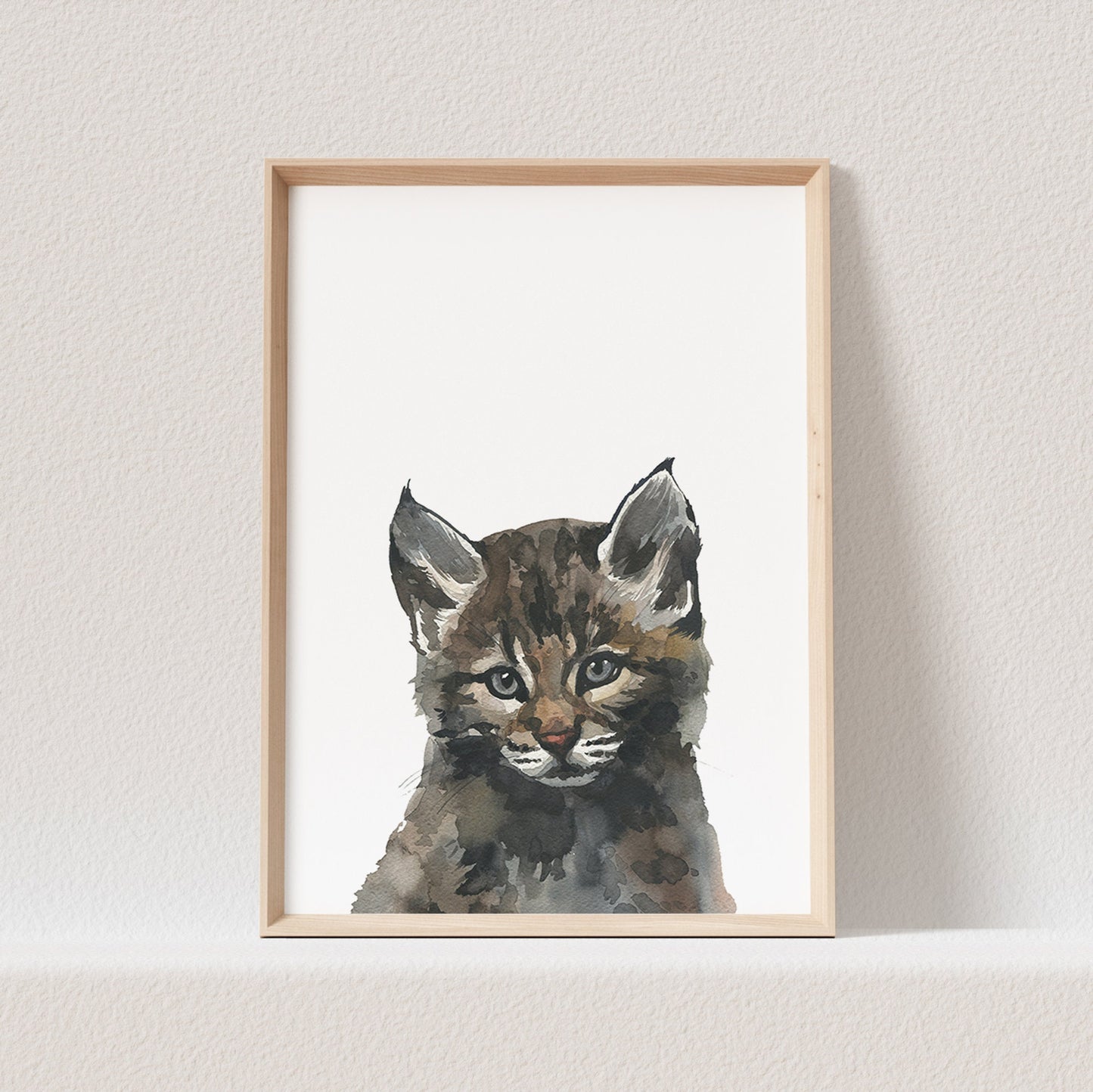 Kinderzimmer Poster Wildkatze Baby Katze Waldtiere Tiere Babyzimmer Bild Geschenk