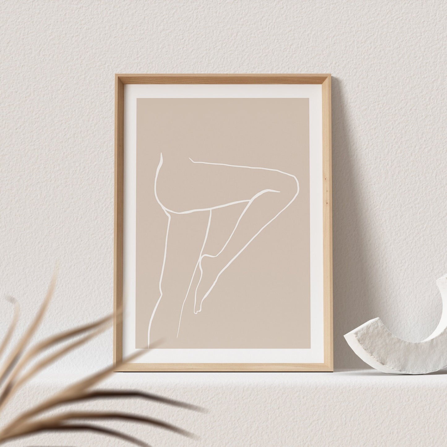 Line Art Poster Beige Abstrakte Frau Sinnlich Erotisch Wandbild Wohnzimmer Schlafzimmer Deko Boho Print Bild