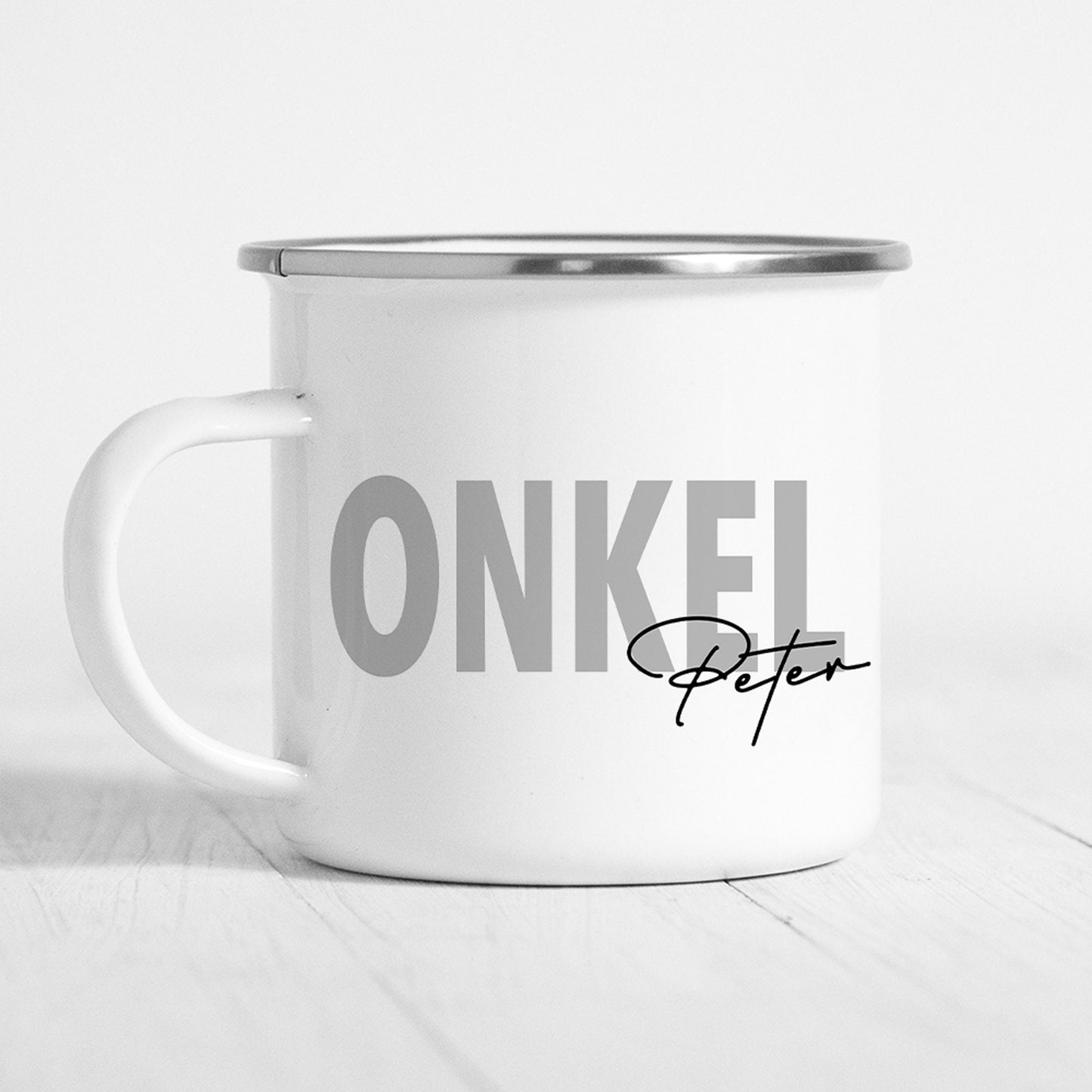 Onkel Tasse Emaille Personalisiert mit Namen Verschiedene Farben Onkel Geschenk Geburtstag