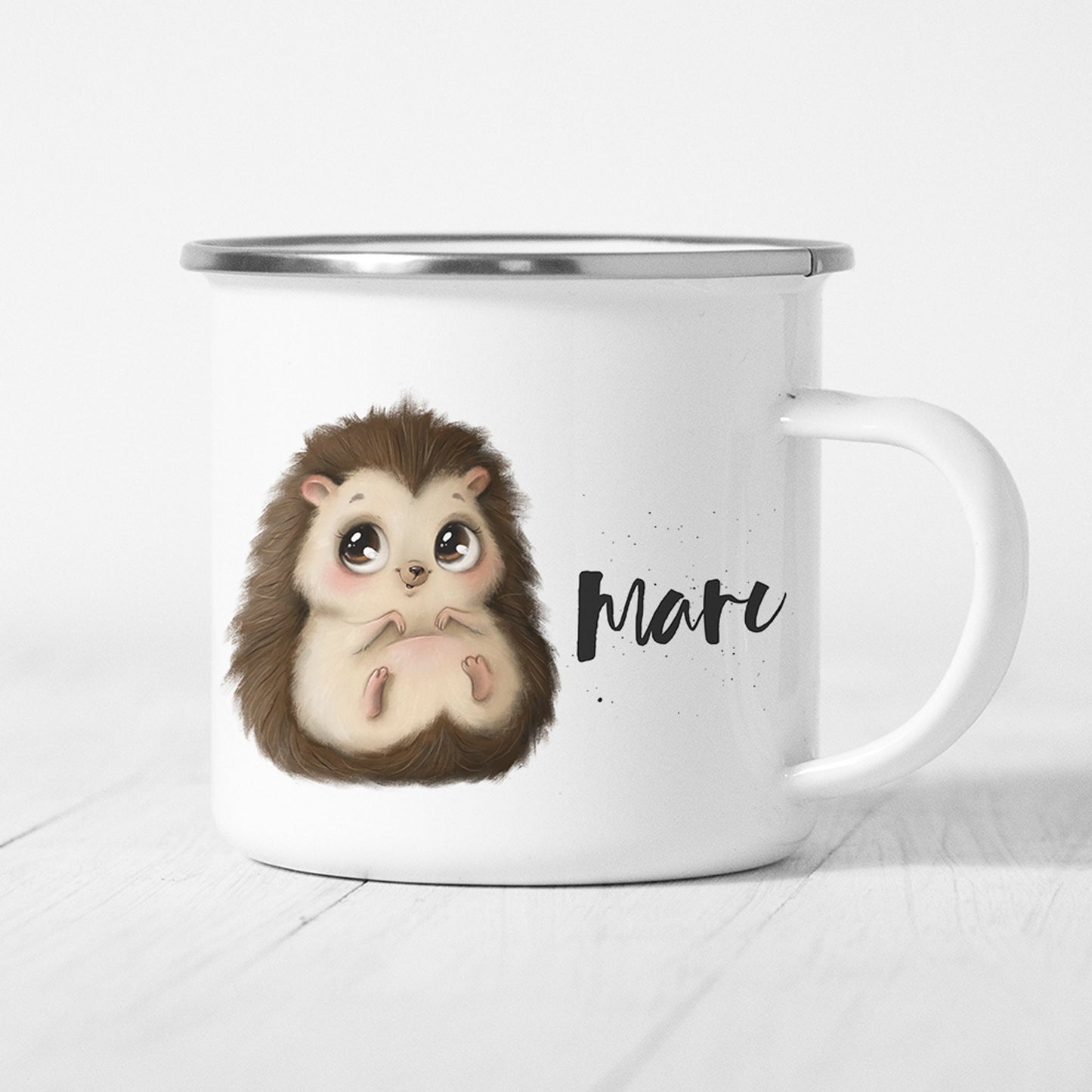 Igel Tasse Emaille Personalisiert Kinder Igelbaby Becher Name Namensgeschenk Geschenk
