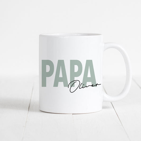 Papa Tasse Keramik Personalisiert mit Namen Verschiedene Farben Vater Geschenk Geburtstag Vatertag Vatertagsgeschenk