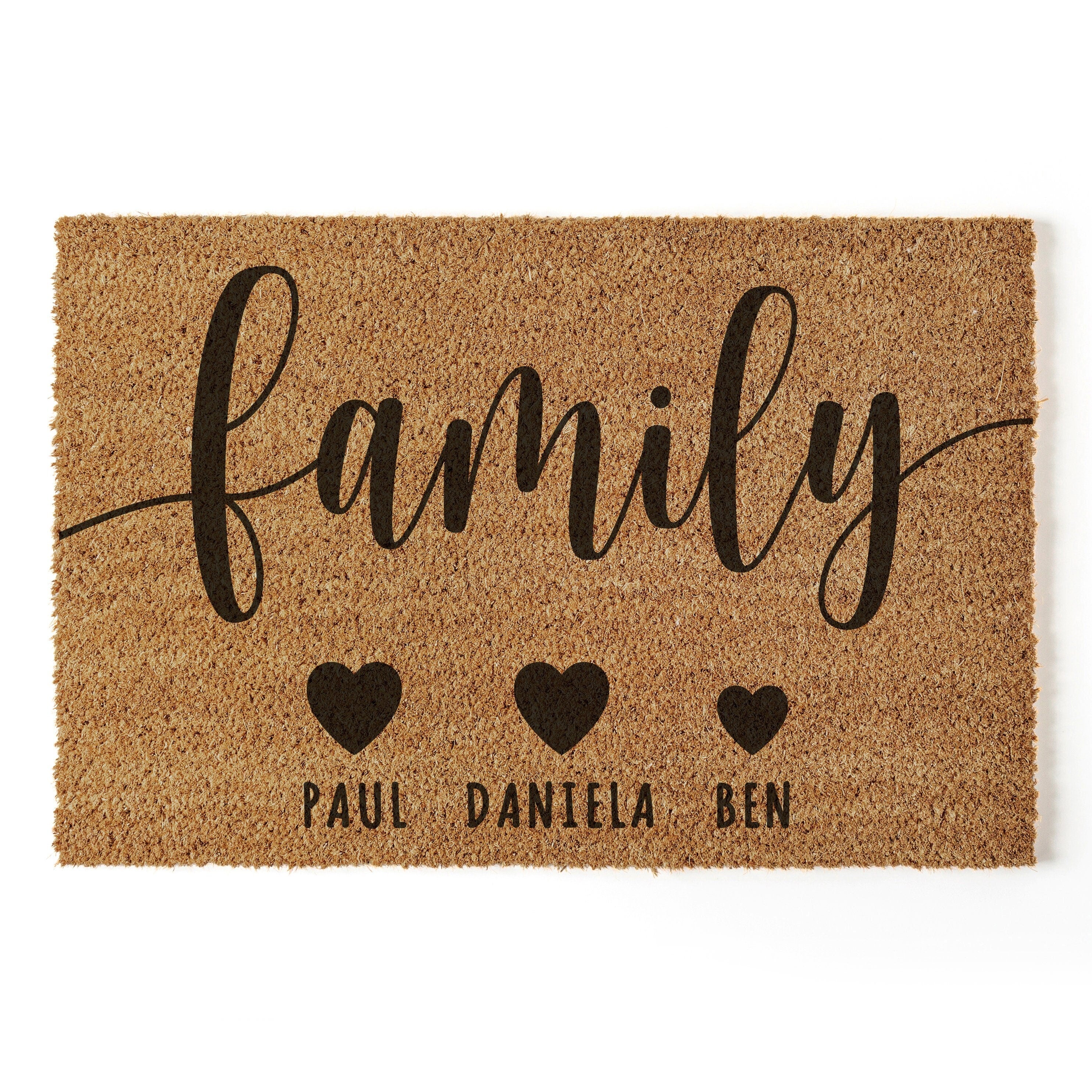Fußmatte Familie Personalisiert Kokosfußmatte Family Namen Personalisi