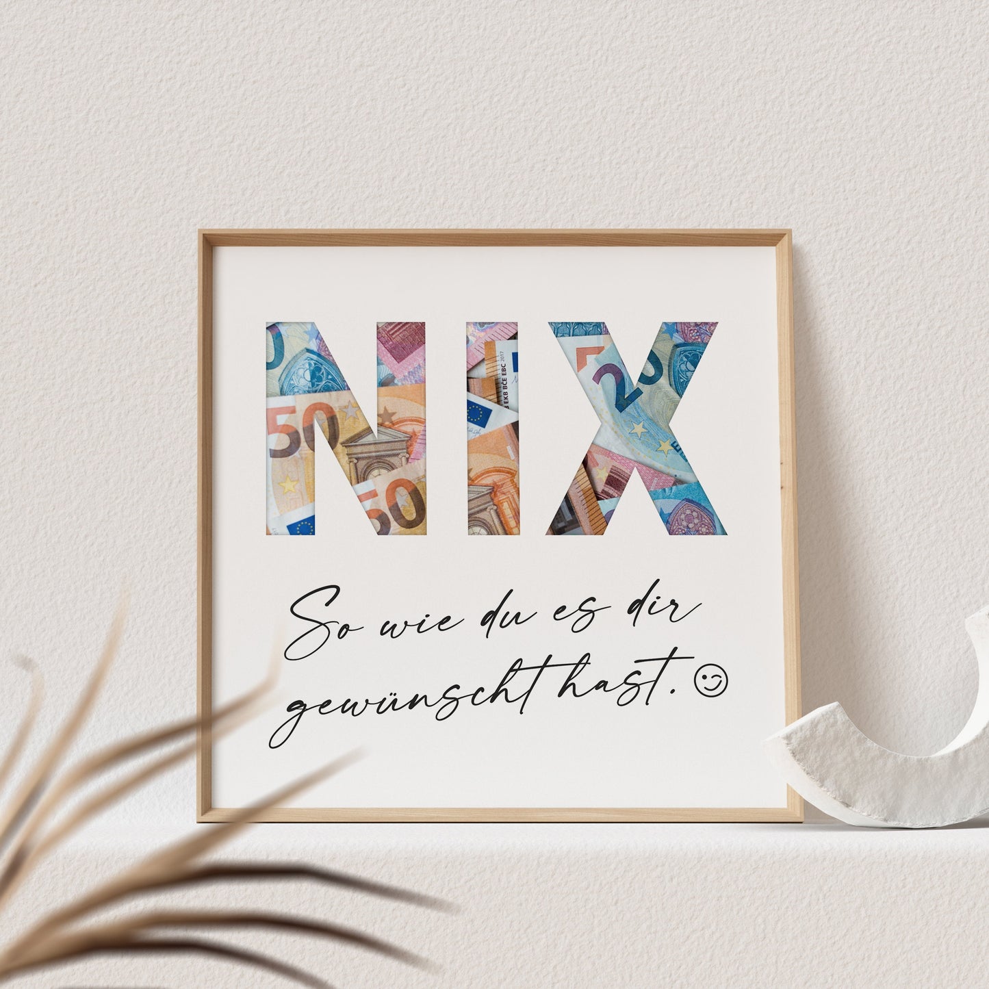 Geldgeschenk Geburtstag Nix Poster Nichts Geld Geschenk Geburtstagsgeschenk (OHNE RAHMEN)