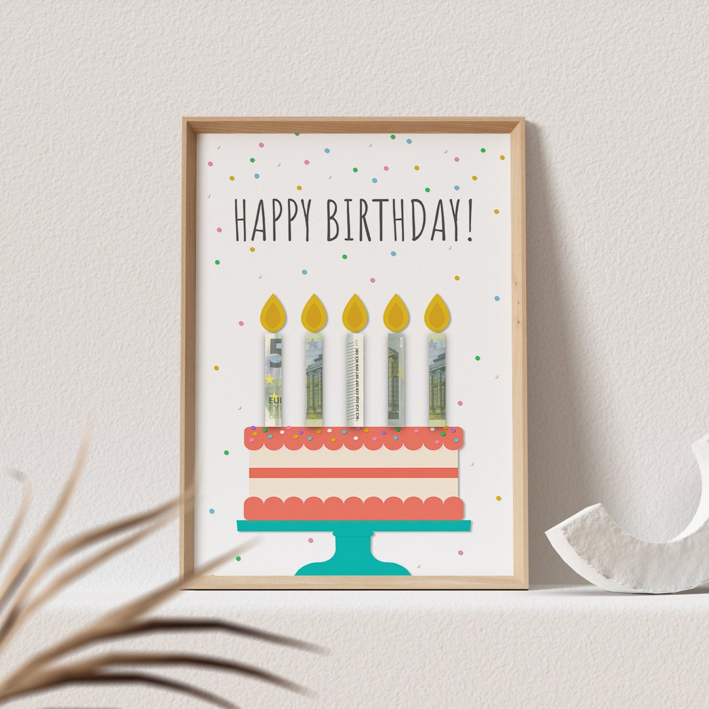 Geldgeschenk Geburtstag Poster Geburtstagsgeschenk Geburtstagsposter Geburtstagstorte Personalisierbar DIN A4 (OHNE RAHMEN)