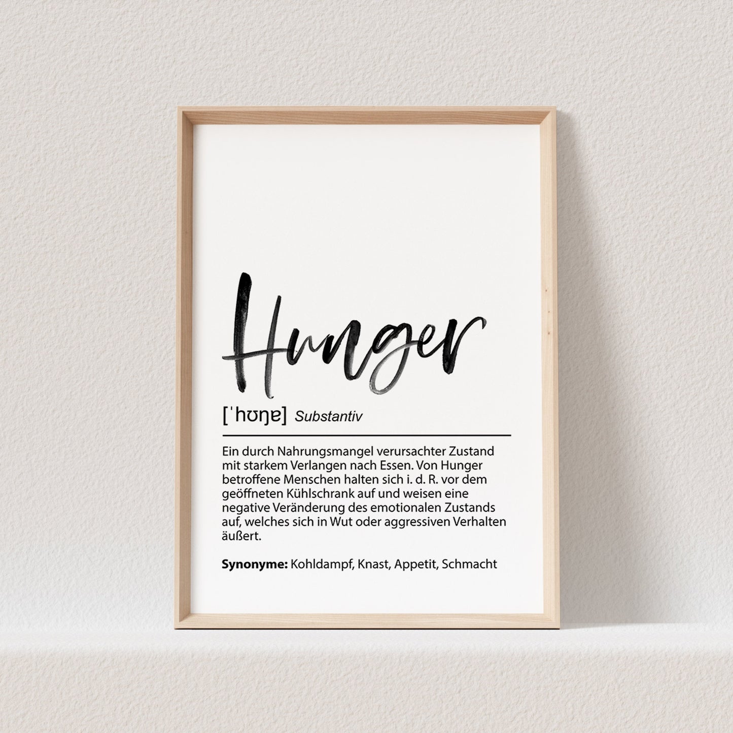 Poster Küche Definition Küchenposter Bild Küchendeko Geschenk (OHNE RAHMEN)