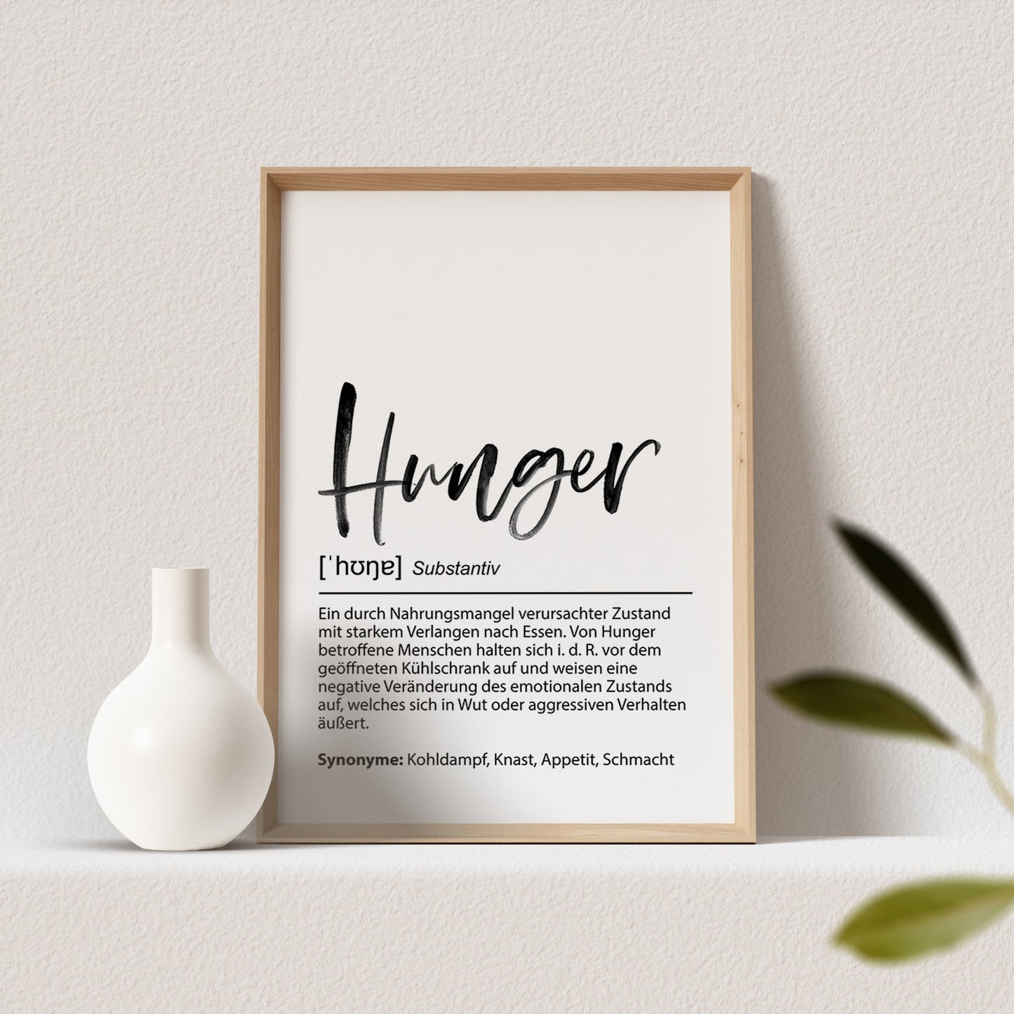 Poster Küche Definition Küchenposter Bild Küchendeko Geschenk (OHNE RAHMEN)