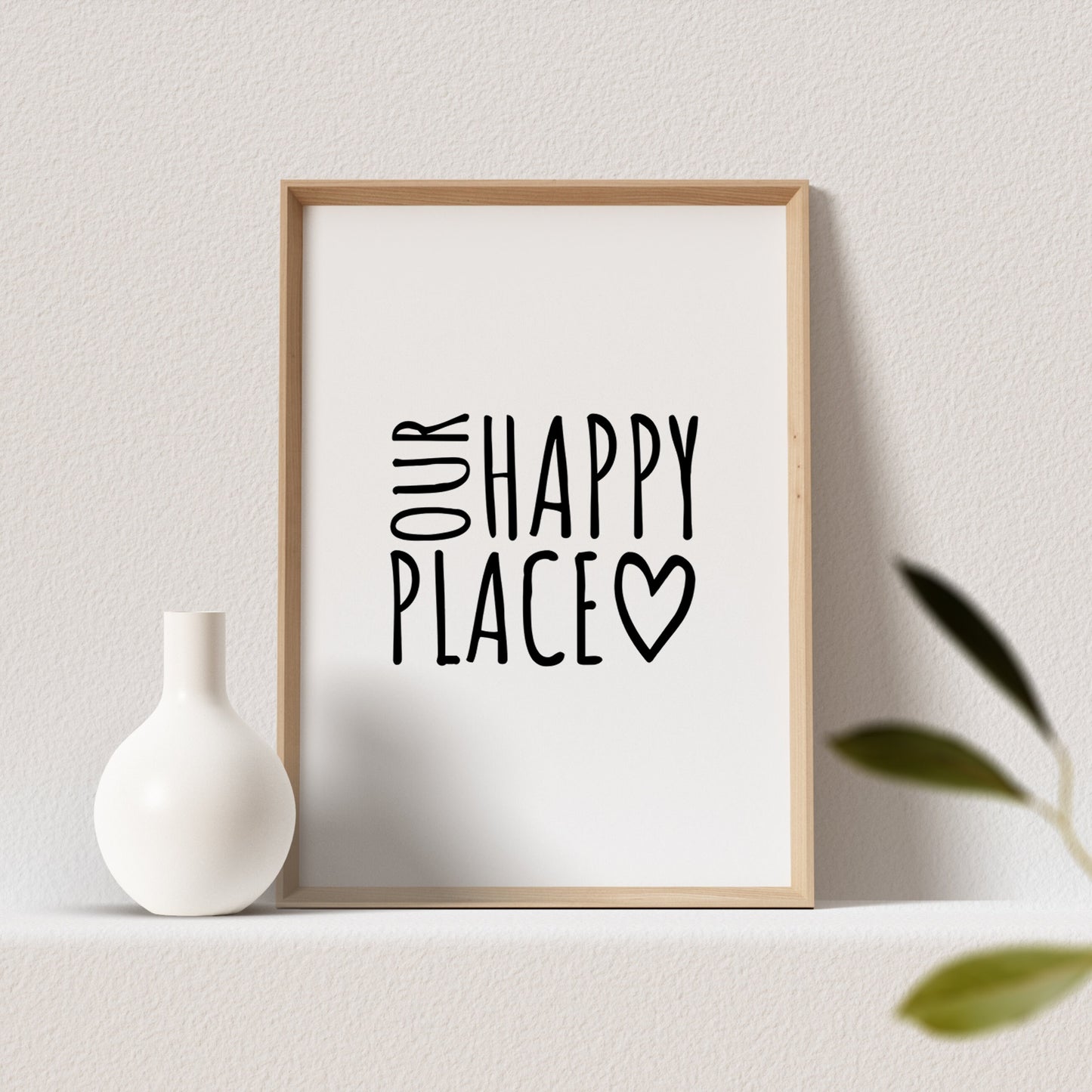 Our Happy Place Wohnzimmer Poster Bild für Zuhause Zitat Wanddeko (OHNE RAHMEN)