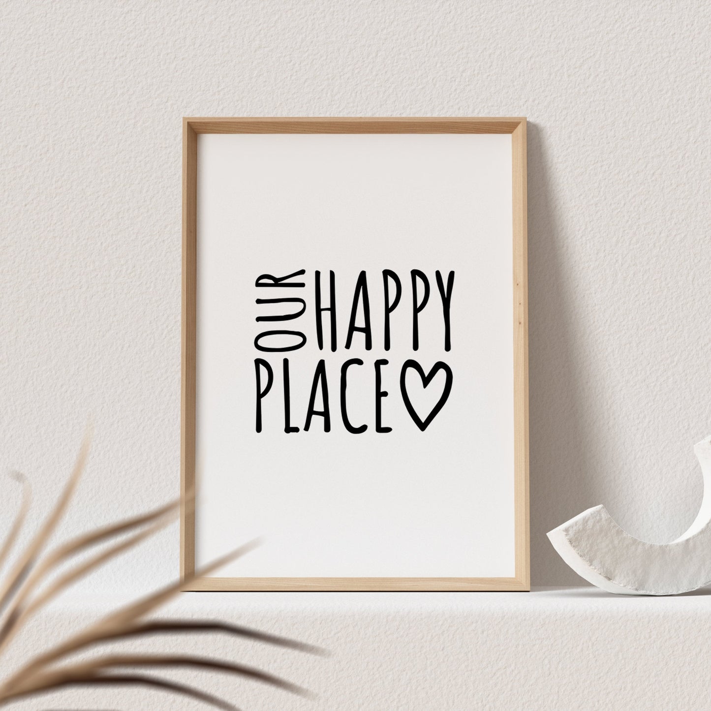 Our Happy Place Wohnzimmer Poster Bild für Zuhause Zitat Wanddeko (OHNE RAHMEN)