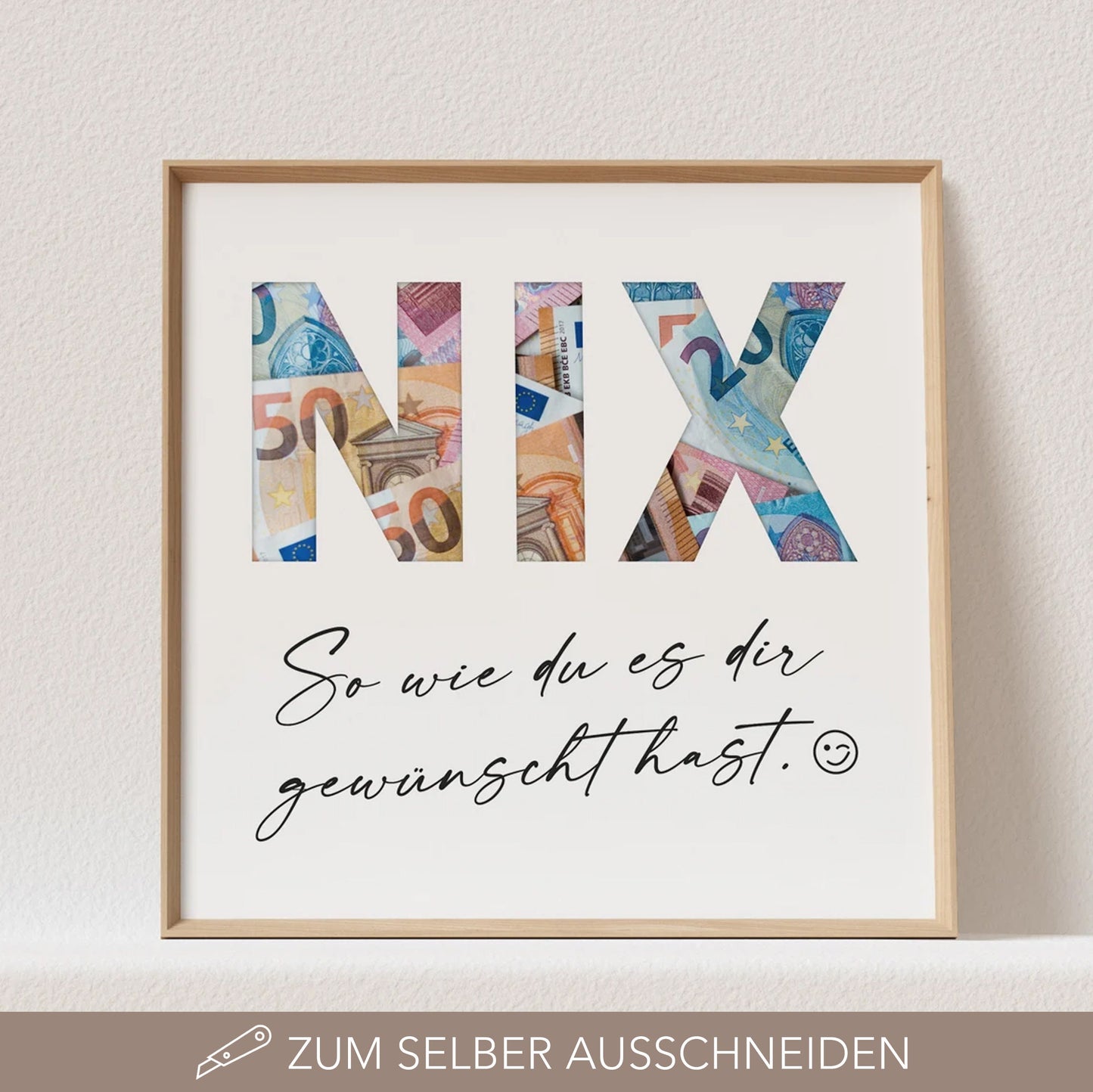 Geldgeschenk Geburtstag Nix Poster Nichts Geld Geschenk Geburtstagsgeschenk (OHNE RAHMEN)