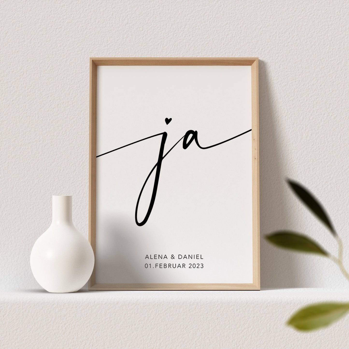 Ja Bild Hochzeit Hochzeitsgeschenk Poster Personalisiert Hochzeitsposter Namen Hochzeitstag Geschenk (OHNE RAHMEN)