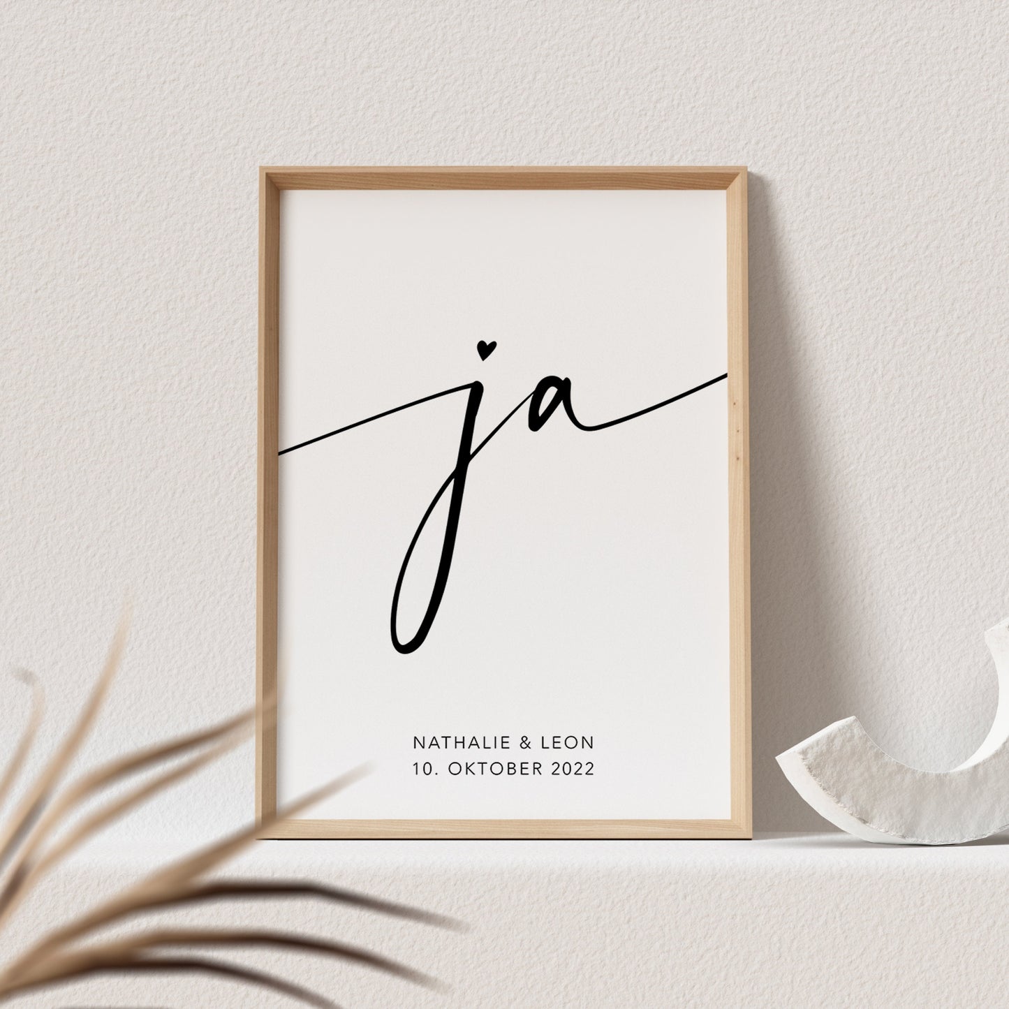 Ja Bild Hochzeit Hochzeitsgeschenk Poster Personalisiert Hochzeitsposter Namen Hochzeitstag Geschenk (OHNE RAHMEN)