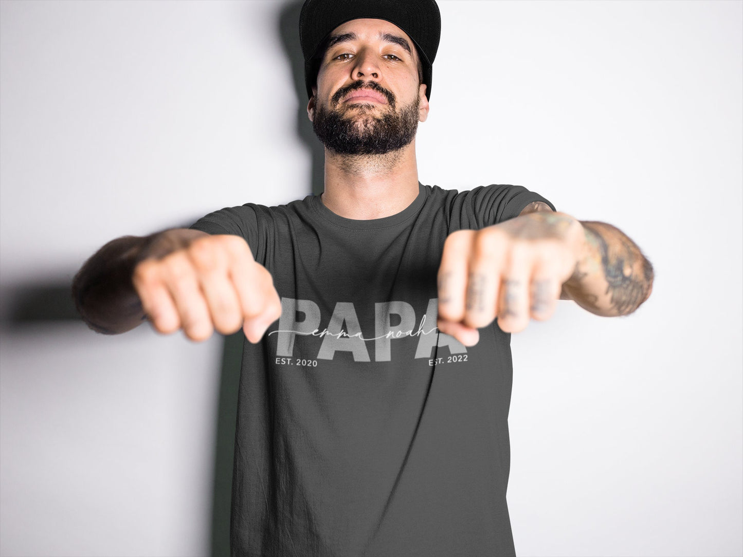 Papa Shirt Personalisiert Vater Geschenk Geburtstag T-Shirt Vatertagsgeschenk