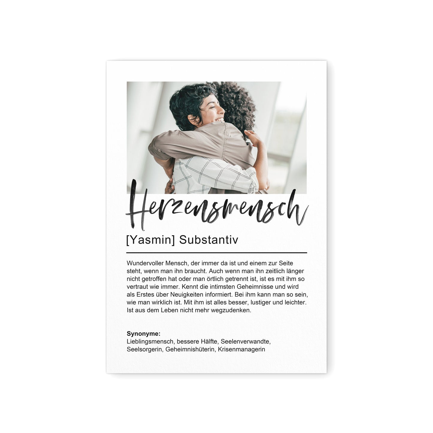 Beste Freundin Geschenk Herzensmensch Personalisierbares Bild Mit Foto Freundschaft