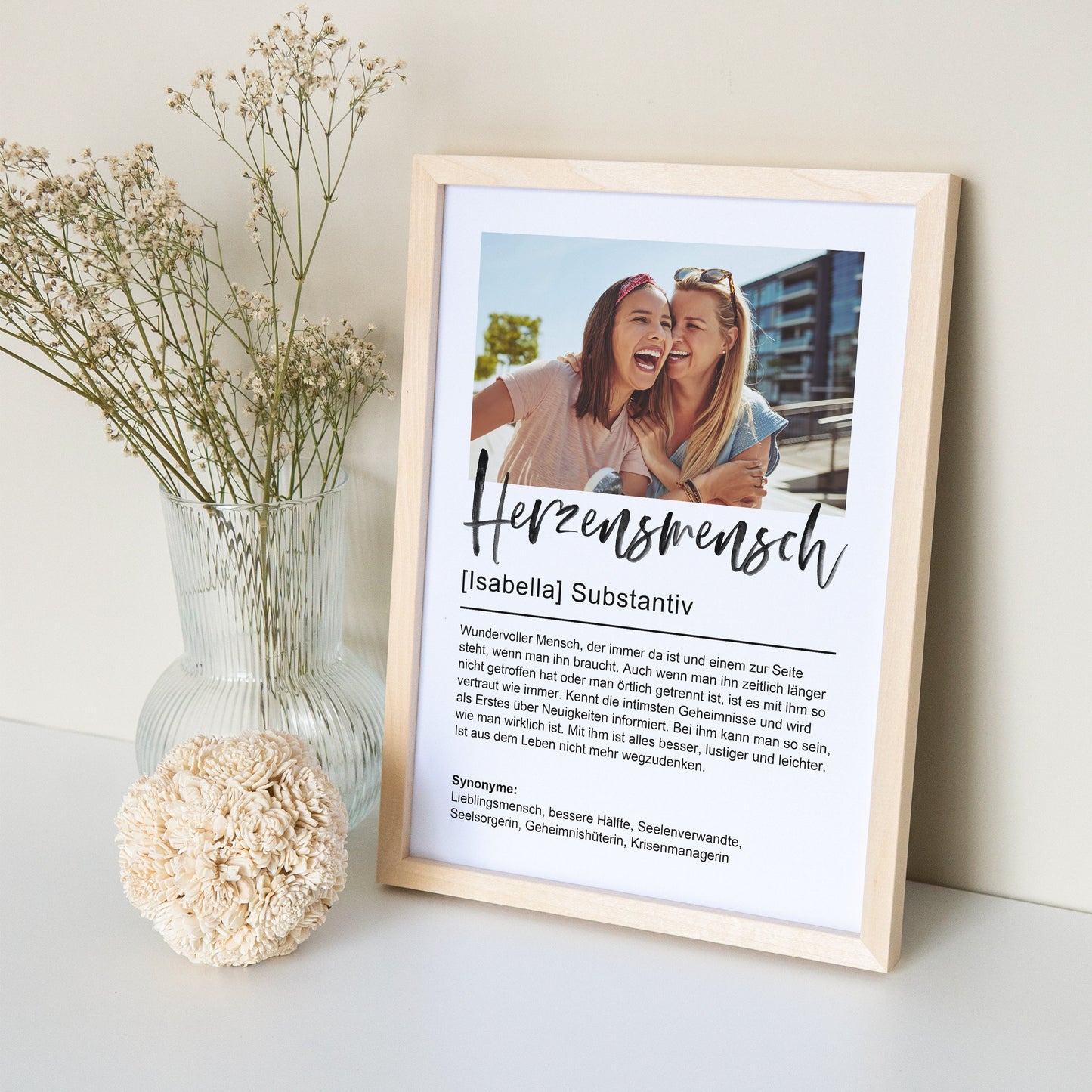 Beste Freundin Geschenk Herzensmensch Personalisierbares Bild Mit Foto Freundschaft