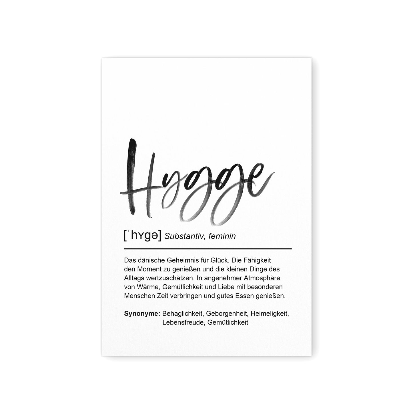 Hygge Decor Deko Poster Definition Bild Einweihungsgeschenk Wohnung Hyggelig Trend