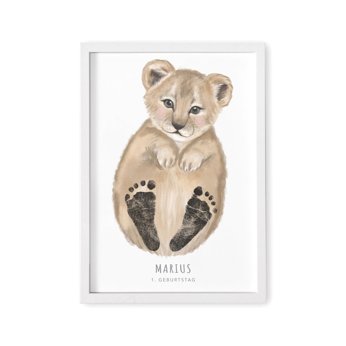 Fußabdrücke Baby Poster Löwe Fußabdruck Babygeschenk Geschenk Zur Geburt Personalisiert
