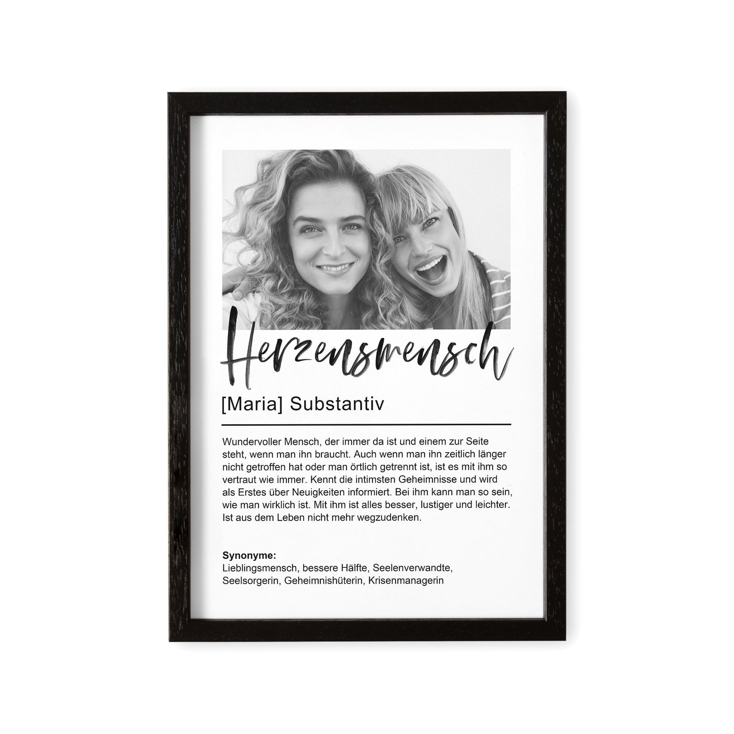Beste Freundin Geschenk Herzensmensch Personalisierbares Bild Mit Foto Freundschaft