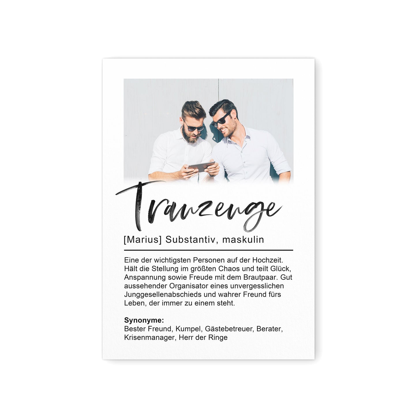 Trauzeuge Fragen Poster Bild Mit Foto Danke Geschenk