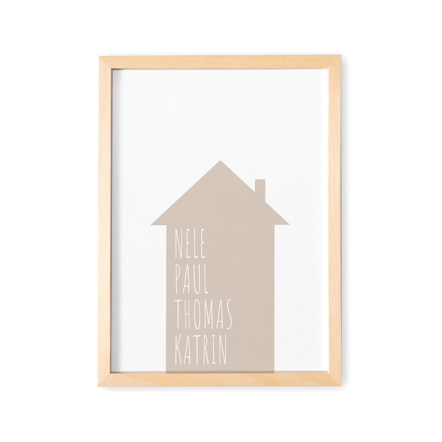 Familienposter Haus Mit Namen Personalisiertes Einweihungsgeschenk Hausbau
