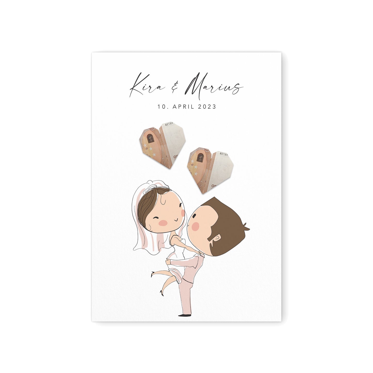 Geldgeschenk Hochzeit Hochzeitsgeschenk Geld Poster Mit Personalisiertem Brautpaar