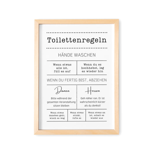 Toilettenregeln Bild Badezimmer Poster Gäste WC Deko Für Die Toilette