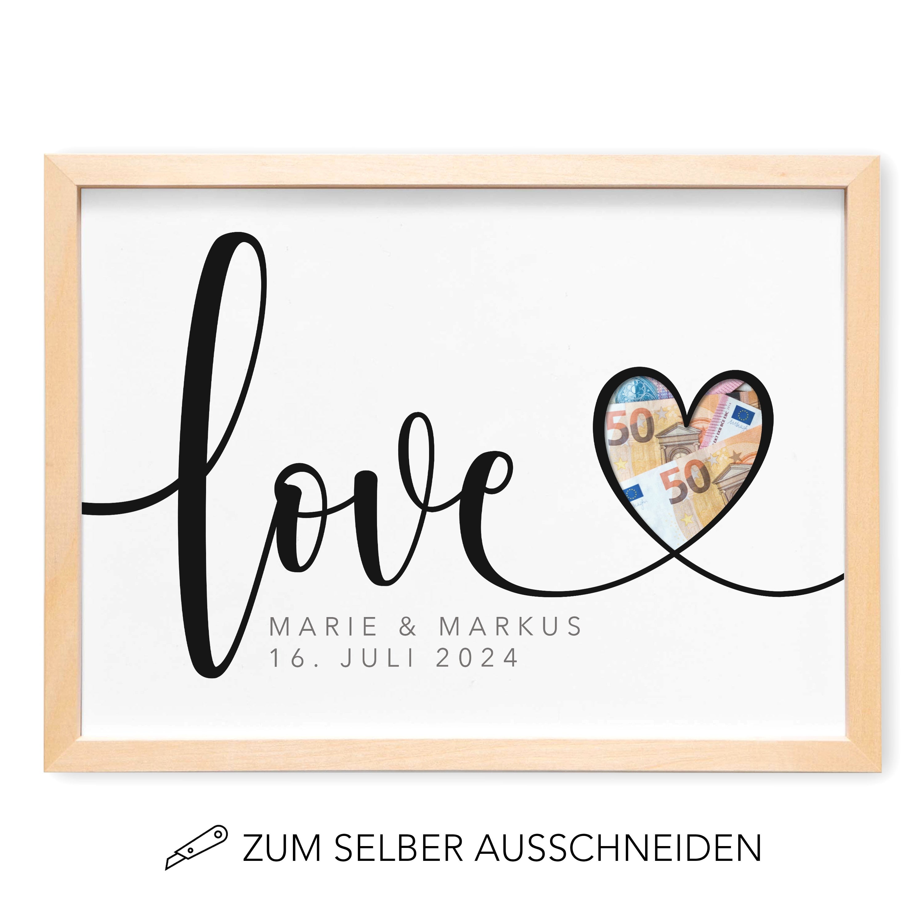 Geld Geschenk Zur Hochzeit Personalisiertes Bild Love Hochzeitsgesch Del MÀ