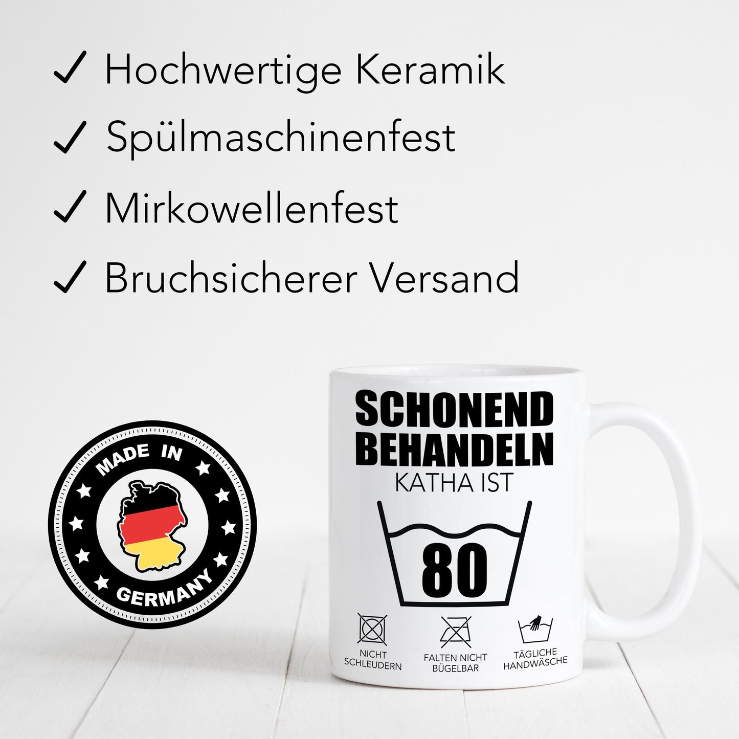 Schonend Behandeln 80 Tasse personalisiert 80. Geburtstag Geschenk Mann Frau Geburtstagsgeschenk runder Geburtstag 80 Jahre