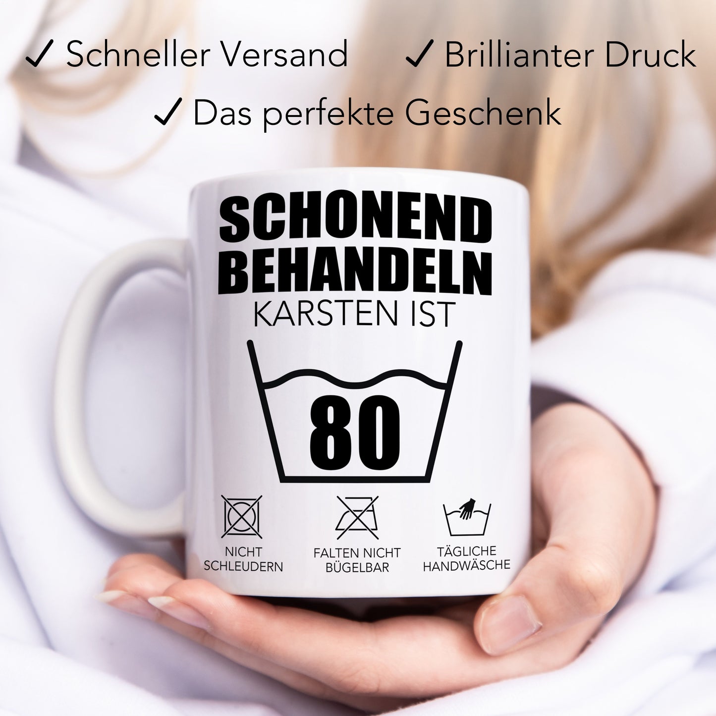 Schonend Behandeln 80 Tasse personalisiert 80. Geburtstag Geschenk Mann Frau Geburtstagsgeschenk runder Geburtstag 80 Jahre