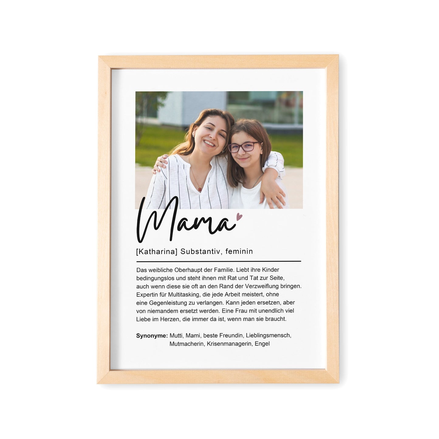 Mama Geschenk Geburtstag personalisiert Bild mit Definition und Foto für Mutter Geburtstagsgeschenk