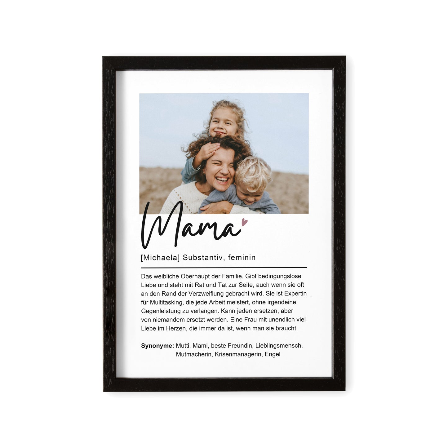Mama Geschenk Geburtstag personalisiert Bild mit Definition und Foto für Mutter Geburtstagsgeschenk