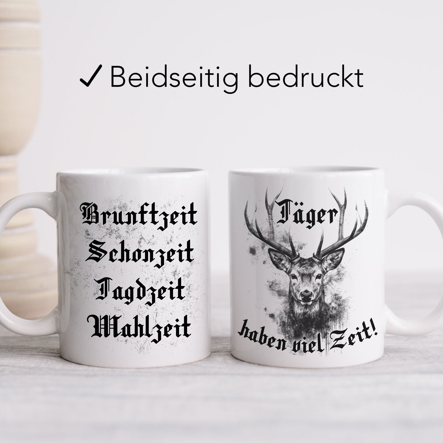 Jäger Geschenk Jagd Tasse mit Hirsch und lustigem Spruch Jagdgeschenk